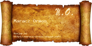 Maracz Ormos névjegykártya